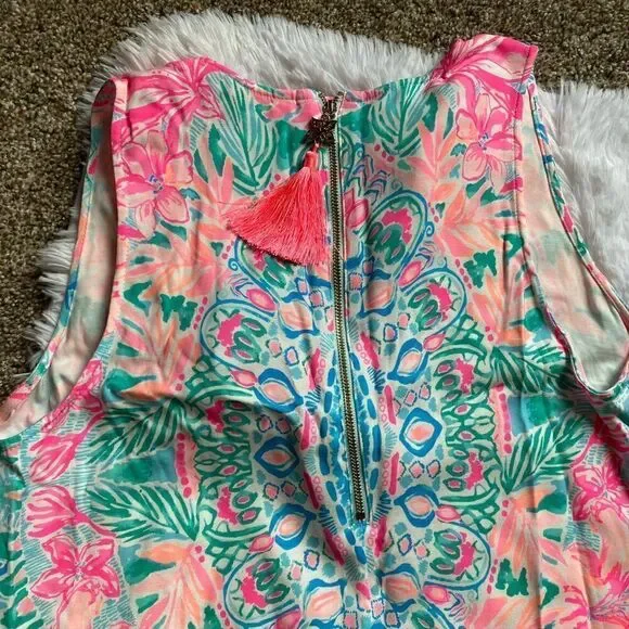 Lilly Pulitzer Dress Kelby Shift Stretch Hot Tamale Bright Sleeveless Floral 8 Lilly Pulitzer Dress Kelby Shift Stretch Hot Tamale Bright Sleeveless Floral 8